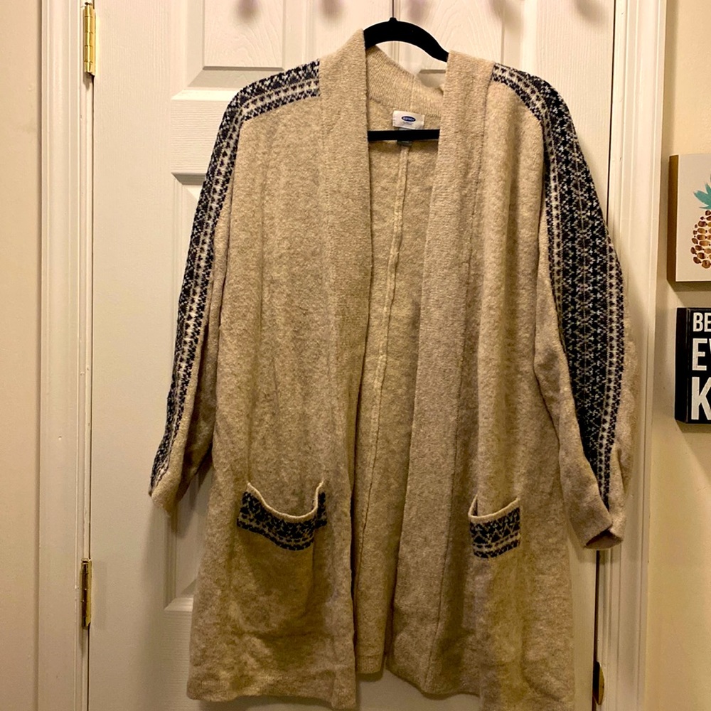 Beige Patterned Cardigan